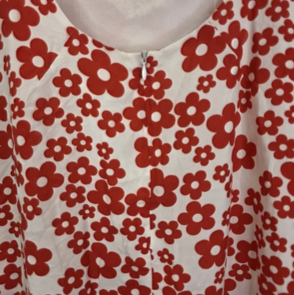 Nwt Glamorous Women's Red Mini Dresses Tie Puff Sleeve Floral Mini Dress Size 12 - Picture 14 of 16